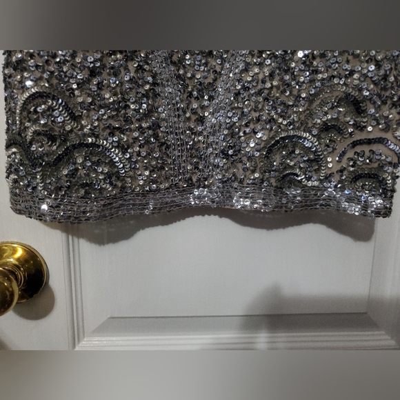 NWT Silver Sequin Embellished Cocktail Dress Size 10 by Aidan Mattox - Picture 5 of 14